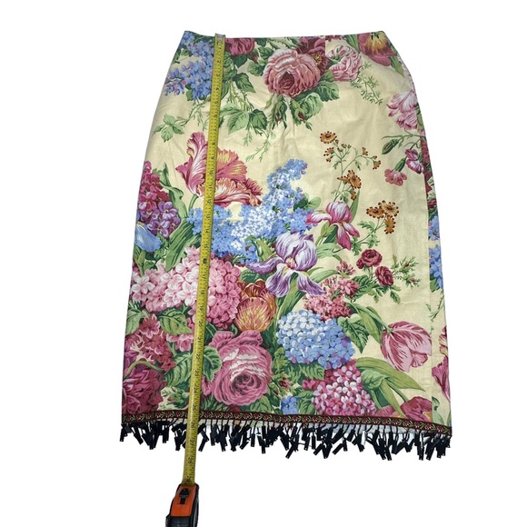 Vintage Mica Floral Tassel Beaded Skirt 8 - Picture 8 of 13